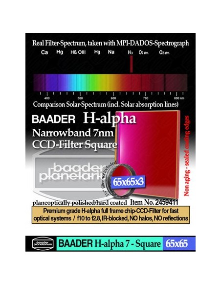 Baader H-alpha CCD-Narrowband-Filter 7nm, 65x65 square - 2459411 - 1