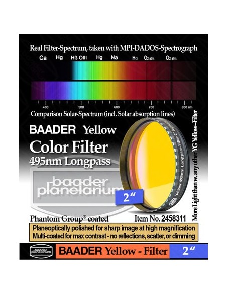 Baader Color-Filter Yellow 2" 495nm LongPass - 2458311 - 1