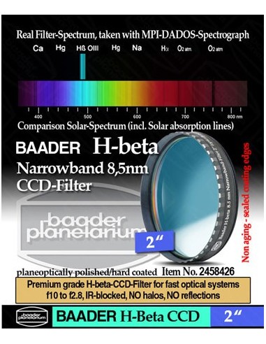 Robtics Baader H-beta CCD Narrowband-Filter 8.5nm 2" - 2458426