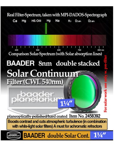 Baader 1,25" Solar Continuum Filter stacked + 3.8 Photo Film - 2458392 - 1