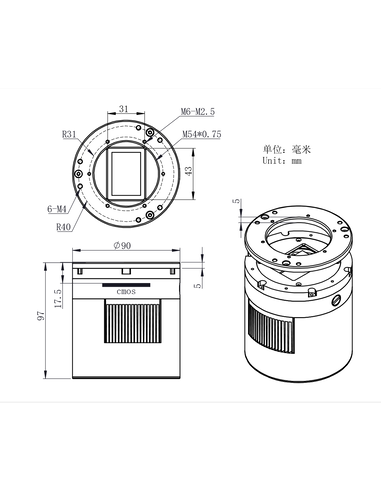 Robtics ZWO ASI6200MC-PRO - 62MP fullframe color CMOS camera
