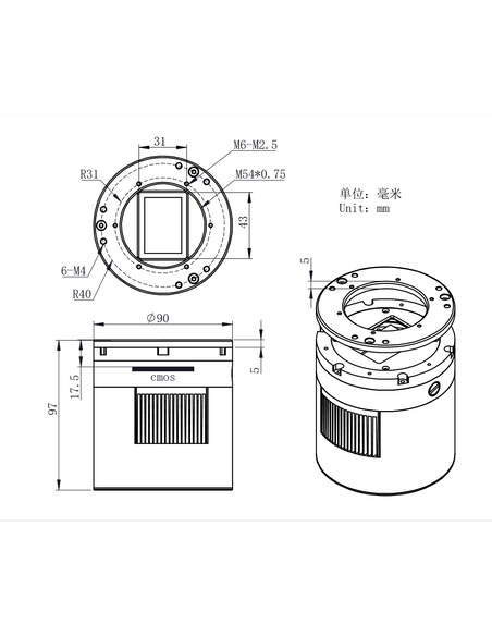 Robtics ZWO ASI6200MC-PRO - 62MP fullframe color CMOS camera