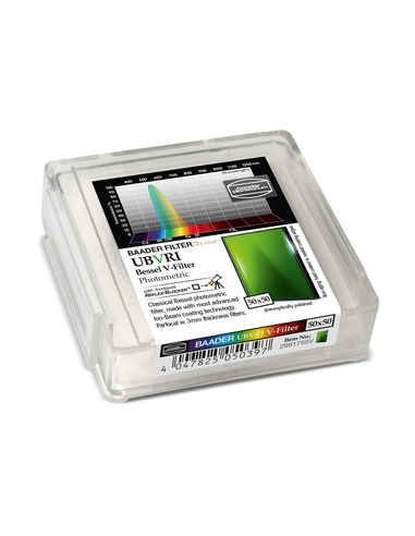 Baader UBVRI Bessel V-Filter 50x50mm - photometric Single Filter - 2961755V - 2