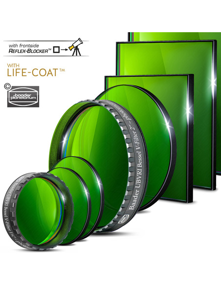 Baader UBVRI Bessel V-Filter 50x50mm - photometric Single Filter - 2961755V - 3