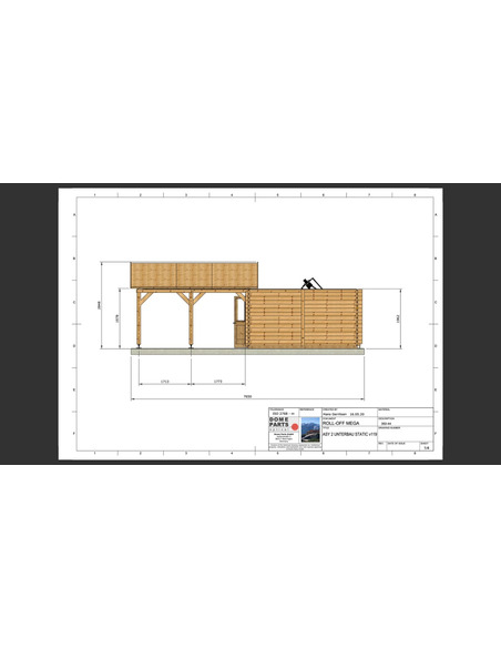 Robtics Dome Parts Optical GreenLine MEGA-44 roll-off observatory 3.50x3.50m