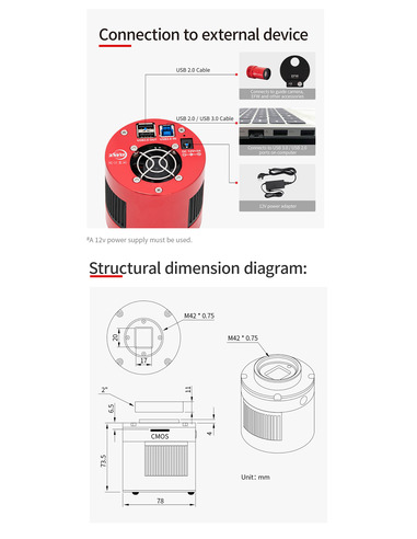 Robtics ZWO ASI533MM-PRO - Cooled Monochrome CMOS Camera