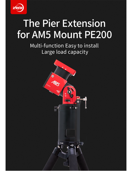 ZWO Pier Extension 200mm for ZWO AM3/AM5 Mount, iOptron and Sky-Watcher 1.75" Tripods - ZWO PE200 - 6