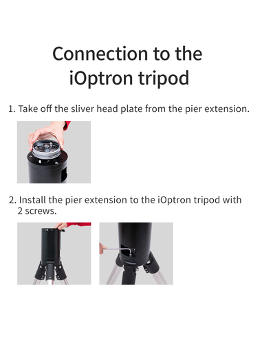 ZWO Pier Extension 200mm for ZWO AM3/AM5 Mount, iOptron and Sky-Watcher 1.75" Tripods - ZWO PE200 - 13