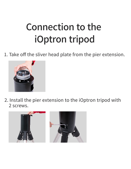 ZWO Pier Extension 200mm for ZWO AM3/AM5 Mount, iOptron and Sky-Watcher 1.75" Tripods - ZWO PE200 - 13
