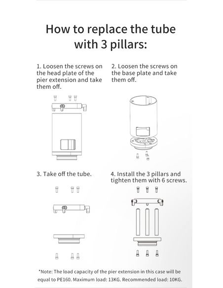 ZWO Pier Extension 200mm for ZWO AM3/AM5 Mount, iOptron and Sky-Watcher 1.75" Tripods - ZWO PE200 - 14