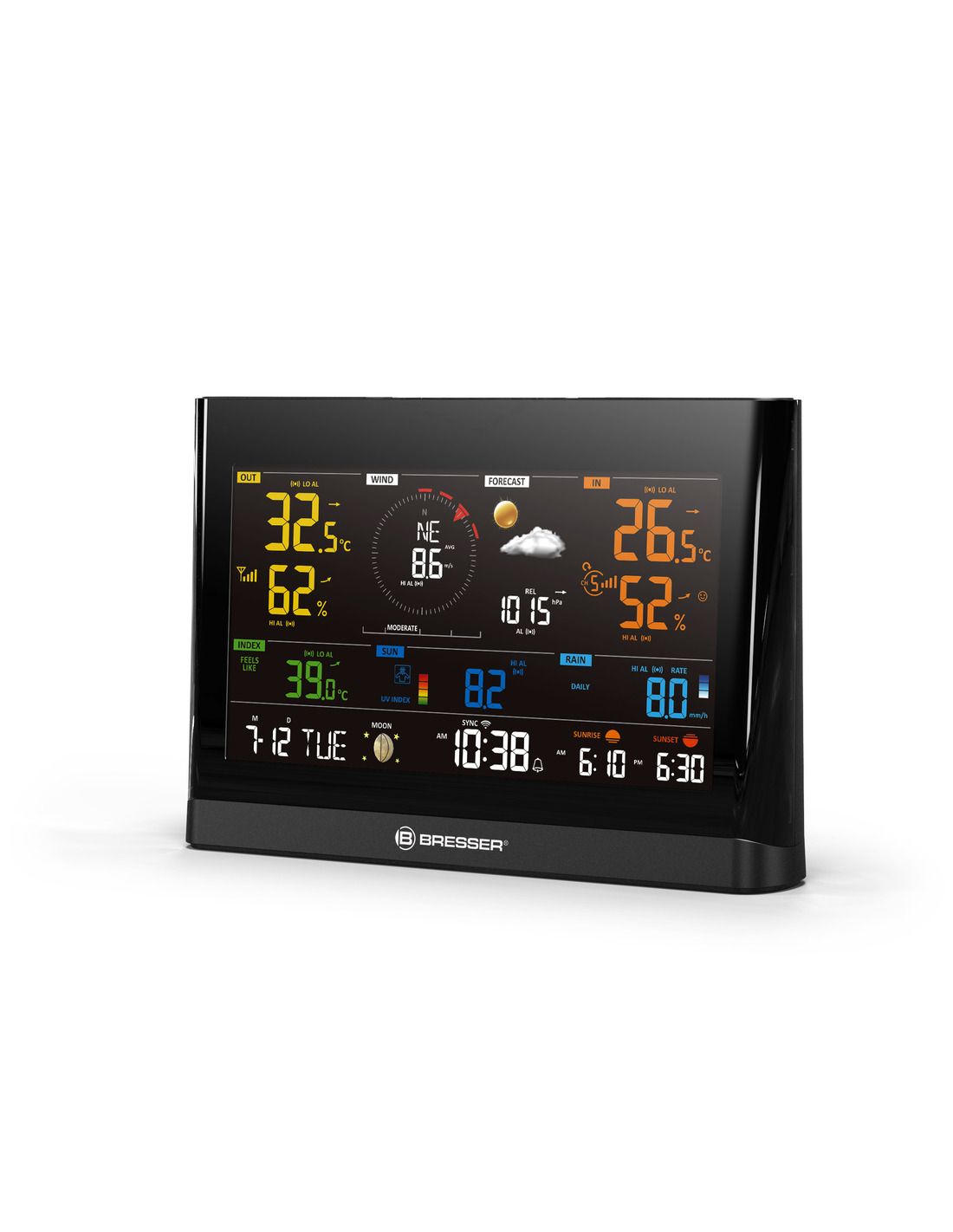 Bresser, BRESSER 4-Day 4CAST WLAN Weather Station with 7-in-1 Outdoor  Sensor