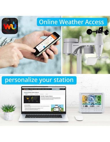 BRESSER WIFI Color Weather Station with 5in1 profi sensor white - 6