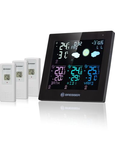 Bresser Quadro Neo C thermometer and hygrometer with three outdoor sensors and weather forecast black - 2