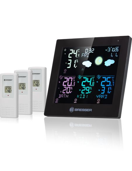 Bresser Quadro Neo C thermometer and hygrometer with three outdoor sensors and weather forecast black - 2
