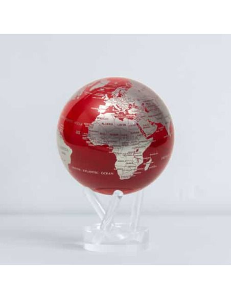 Robtics Mova Globe 6 inch Red and Silver Globe with Acrylic Base