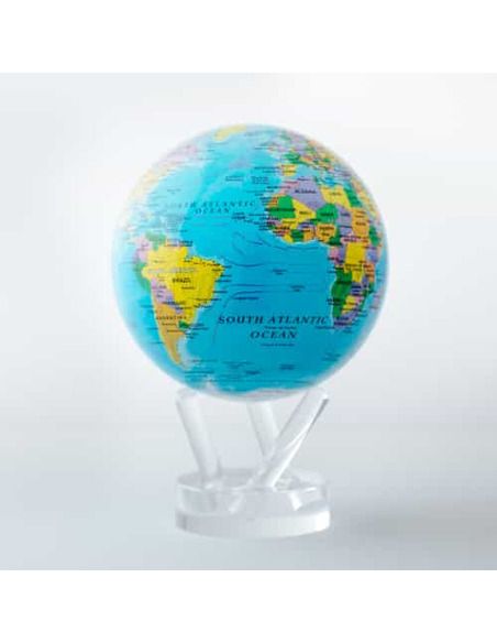 Robtics Mova Globe 4.5 inch Blue Political Map World Globe with Acrylic Base