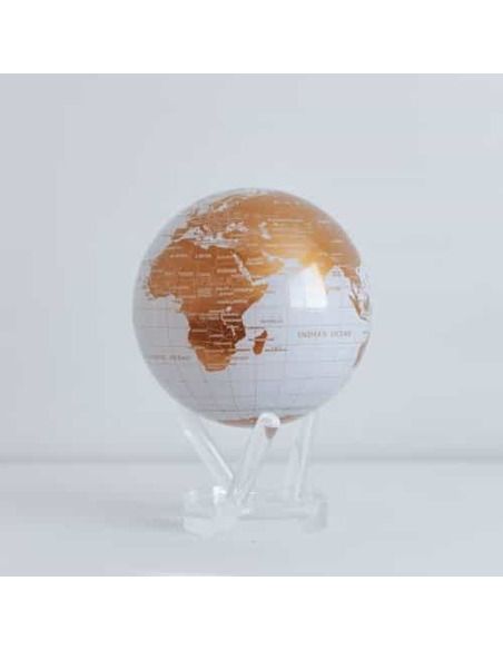 Mova Globe 6 inch White and Gold Globe with Acrylic Base - 1