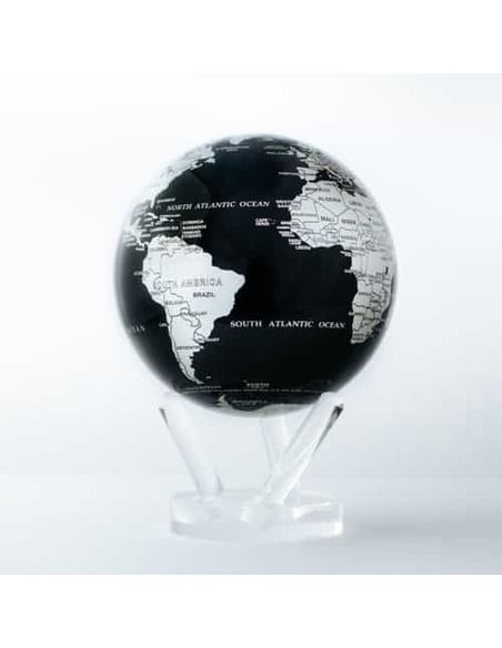 Robtics Mova Globe 6 inch Black and Silver Globe with Acrylic Base