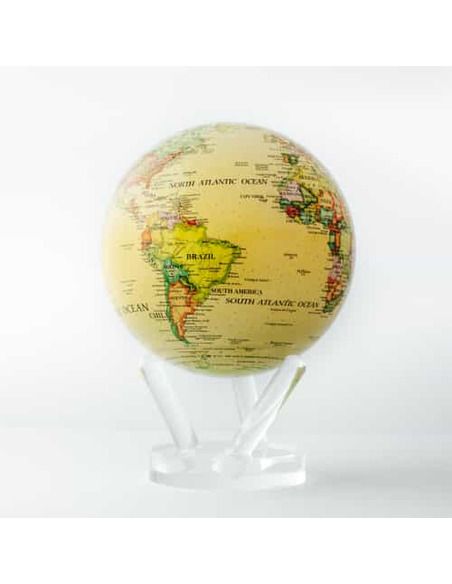 Robtics Mova Globe 6 inch Yellow Political Map World Globe with Acrylic Base