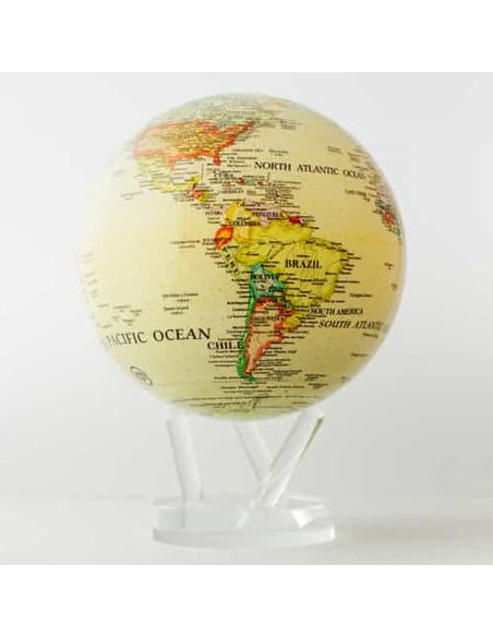 Robtics Mova Globe 8.5 inch Yellow Political Map World Globe with Acrylic Base
