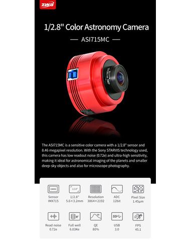 Robtics ZWO ASI715MC - Color CMOS Camera
