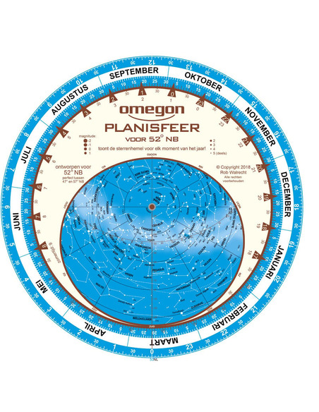 Omegon Star chart Sternkarte Planisphere 25cm / 52° - 1