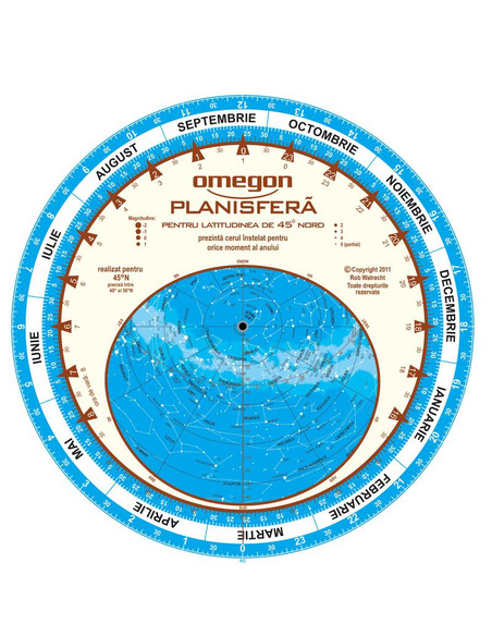 Robtics Omegon Star chart planisfera 25cm / 45°