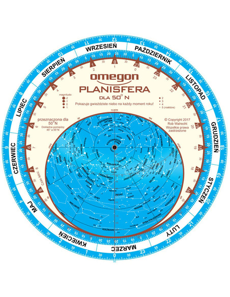 Omegon Star chart Obrotowa mapa nieba 25cm / 50° - 1