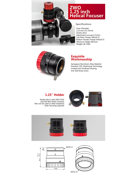 ZWO 1.25" Helical Focuser - 2