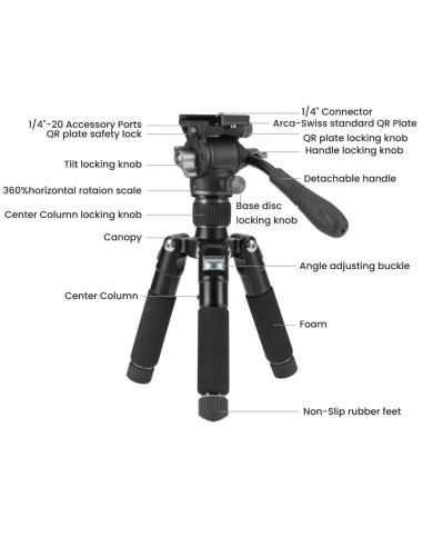 Robtics DwarfLab Mini Tripod with Hydraulic Head - Tripod for Smart Telescopes
